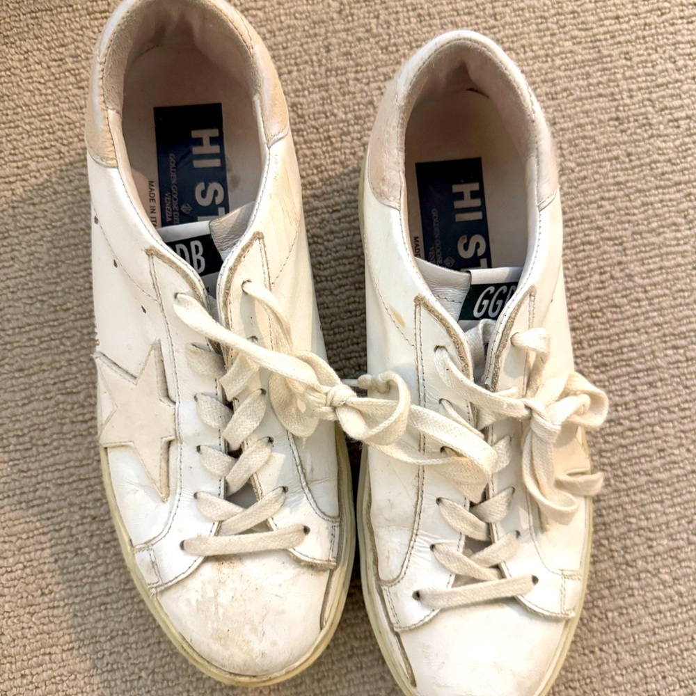 Golden Goose Deluxe Brand Women’s Purestar with white star Sneakers Shoes Size 7